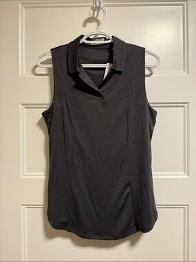 Callaway Black Sleeveless Polo Tank